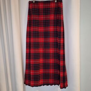 St. Michael Red Tartan Plaid Women's Wrap Skirt